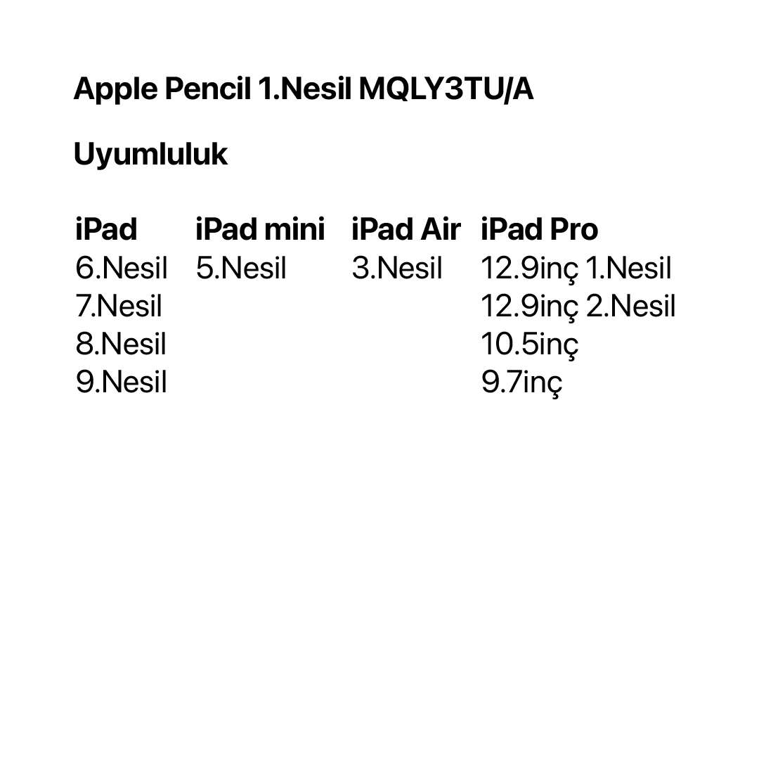 Apple Pencil 1.Nesil MQLY3TU/A