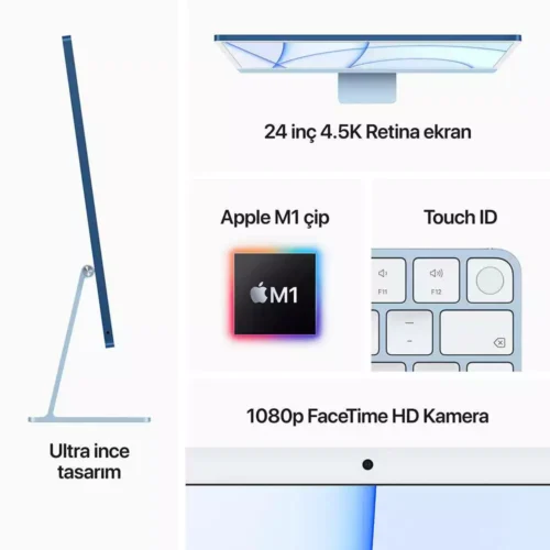 iMac 24 inc 4.5K M1 8CPU 8GPU 8GB 512GB Gümüş MGPD3TU/A -6