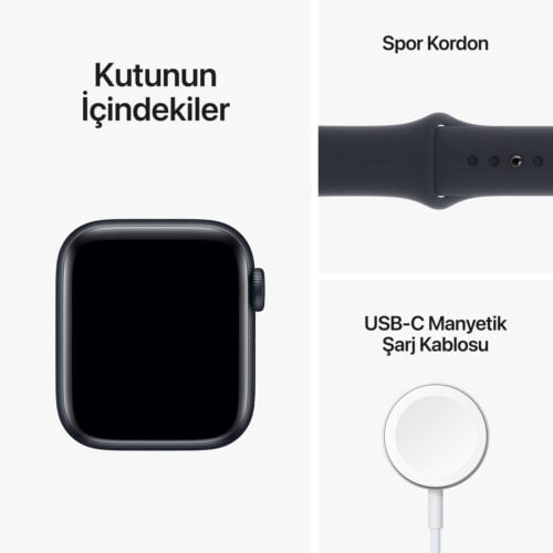 Apple Watch SE GPS 40mm Gece Yarısı Alüminyum Kasa - Gece Yarısı Spor Kordon MNJT3TU/A-Teşhir -8