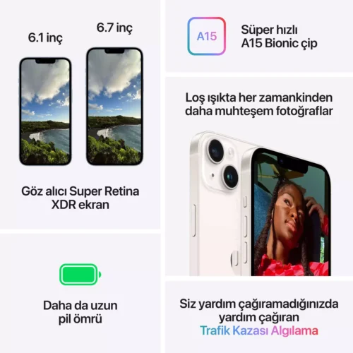 iPhone 14 256GB Yıldız Işığı MPW43TU/A -8