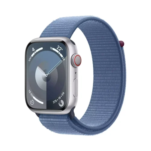 Apple Watch Series 9 GPS + Cellular 45mm Gümüş Alüminyum Kasa Buz Mavisi Spor Loop MRMJ3TU/A -1