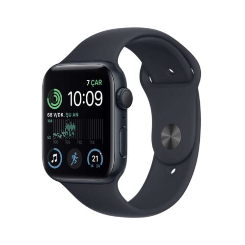 Apple Watch SE GPS 44mm Gece Yarısı Alüminyum Kasa - Gece Yarısı Spor Kordon MNK03TU/A-Teşhir -2