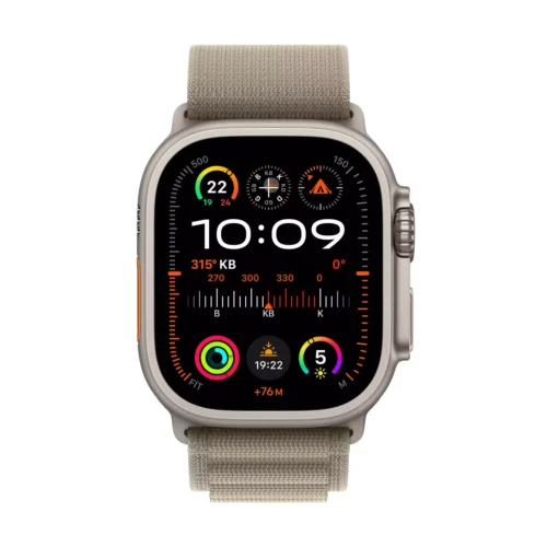 Apple Watch Ultra 2 GPS + Cellular 49mm Titanyum Kasa Klasik Zeytin Yeşili Alpine Loop M MREY3TU/A -2