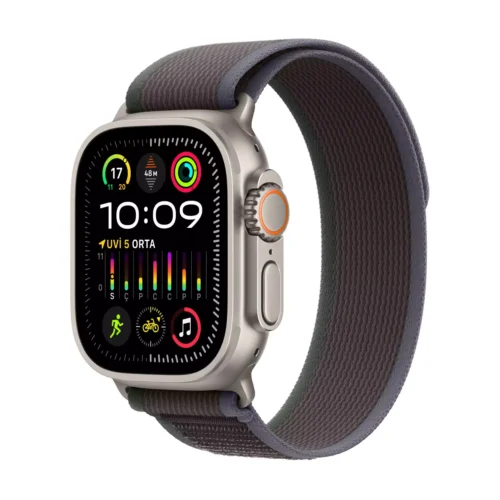 Apple Watch Ultra 2 GPS + Cellular 49mm Titanyum Kasa Mavi/Siyah Trail Loop M/L MRF63TU/A -1