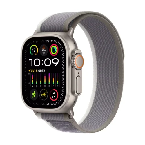 Apple Watch Ultra 2 GPS + Cellular 49mm Titanyum Kasa Yeşil/Gri Trail Loop M/L MRF43TU/A -1