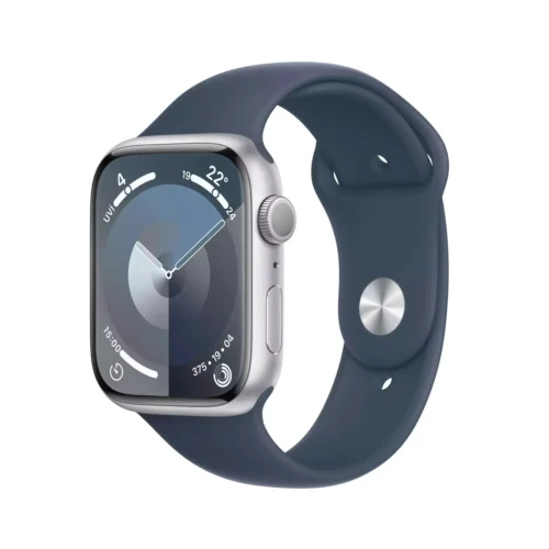 Apple Watch Series 9 GPS 45mm Gümüş Alüminyum Kasa Fırtına Mavisi Spor Kordon S/M MR9D3TU/A -1