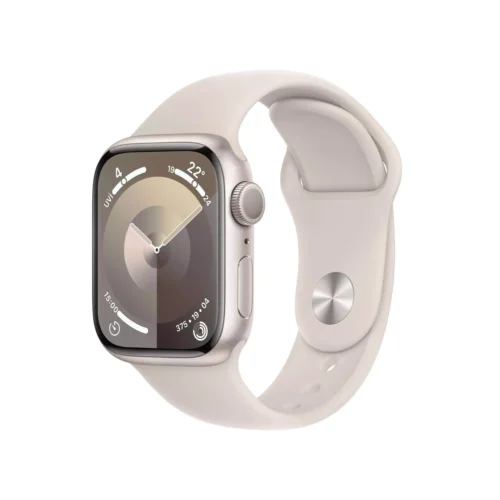 Apple Watch Series 9 GPS 41mm Yıldız Işığı Alüminyum Kasa Yıldız Işığı Spor Kordon S/M MR8T3TU/A -1