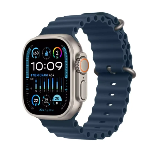 Apple Watch Ultra 2 GPS + Cellular 49mm Titanyum Kasa Mavi Ocean Kordon MREG3TU/A -1