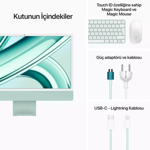 iMac 24 inc 4.5K M3 8CPU 10GPU 8GB 256GB Yeşil MQRN3TU/A -9