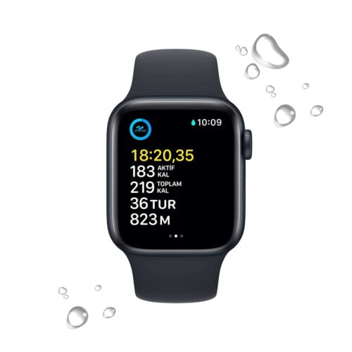 Apple Watch SE GPS 40mm Gece Yarısı Alüminyum Kasa - Gece Yarısı Spor Kordon MNJT3TU/A-Teşhir -5