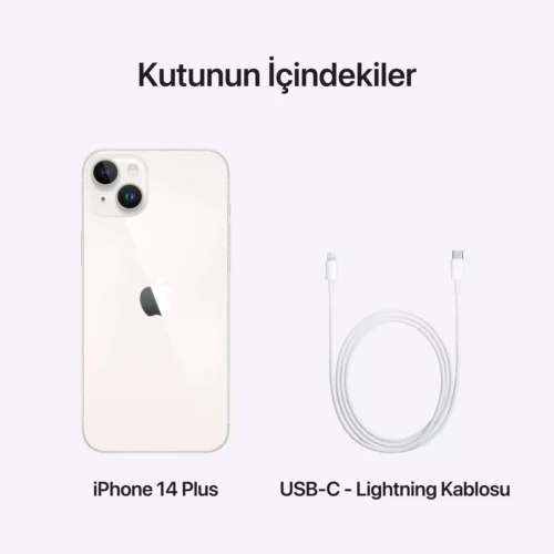 iPhone 14 Plus 256GB Yıldız Işığı Kutunun İçindekiler