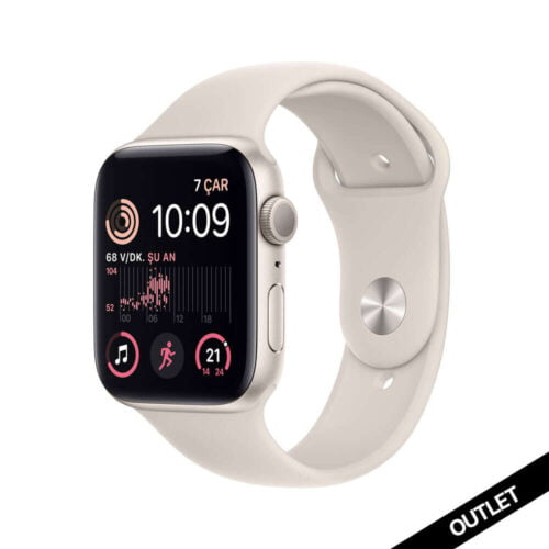 Apple Watch SE GPS 44mm Yıldız Işığı Alüminyum Kasa ve Yıldız Işığı Spor Kordon MNJX3TU/A-Teşhir -1