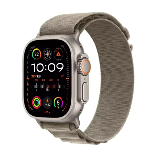 Apple Watch Ultra 2 GPS + Cellular 49mm Titanyum Kasa Klasik Zeytin Yeşili Alpine Loop M MREY3TU/A -1
