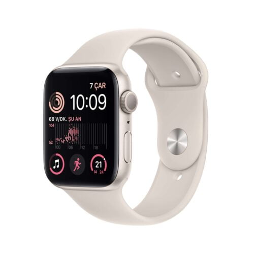 Apple Watch SE GPS 44mm Yıldız Işığı Alüminyum Kasa ve Yıldız Işığı Spor Kordon MNJX3TU/A-Teşhir -2