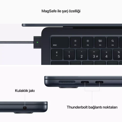 MacBook Air 13.6 inc M2 8CPU 10GPU 24GB 1TB Gece Yarısı Z161000KB -7