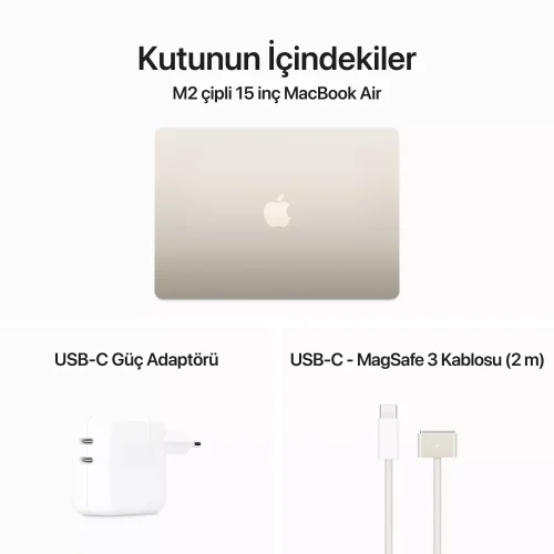 MacBook Air 15.3 inc M2 8CPU 10GPU 8GB 512GB Yıldız Işığı MQKV3TU/A -12