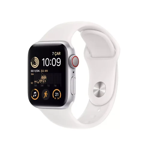 Apple Watch SE GPS + Cellular 40mm Gümüş Alüminyum Kasa - Beyaz Spor Kordon MNPP3TU/A -1