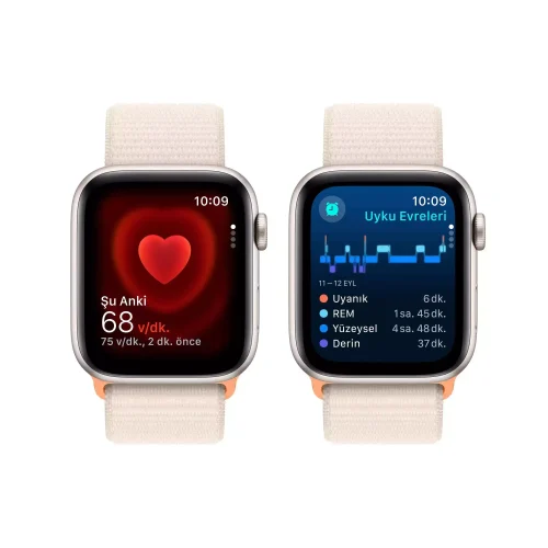 Apple Watch SE GPS 44mm Yıldız Işığı Alüminyum Kasa Yıldız Işığı Spor Loop MRE63TU/A -3