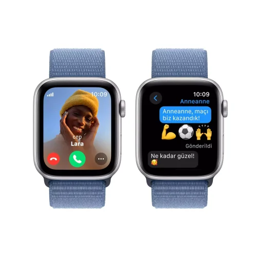 Apple Watch SE GPS + Cellular 44mm Gümüş Alüminyum Kasa Buz Mavisi Spor Loop MRHM3TU/A -2