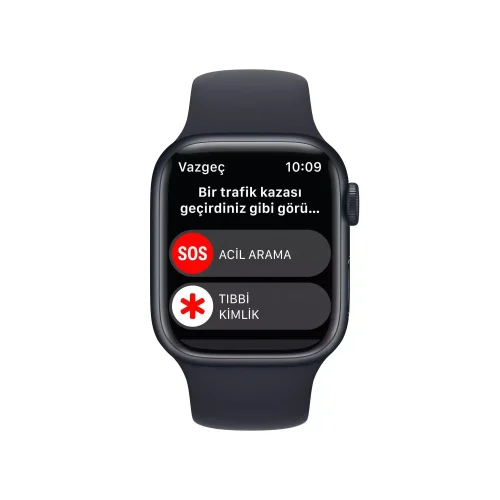 Apple Watch Series 8 GPS 41mm Gece Yarısı Alüminyum Kasa - Gece Yarısı Spor Kordon MNP53TU/A-Teşhir -2