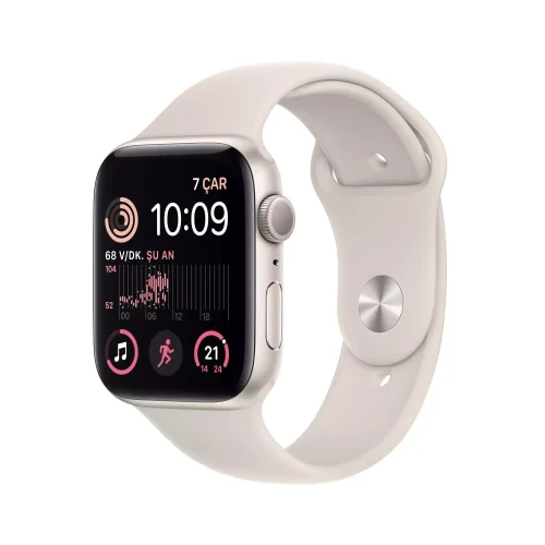 Apple Watch SE GPS 44mm Yıldız Işığı Alüminyum Kasa ve Yıldız Işığı Spor Kordon MNJX3TU/A -1