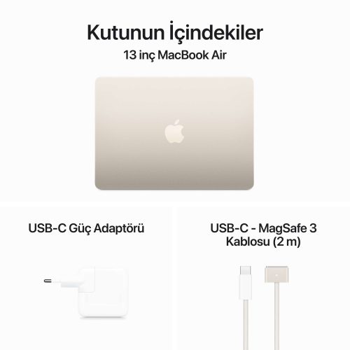 MacBook Air 13.6 inc M3 8CPU 10GPU 8GB 512GB Yıldız Işığı MRXU3TU/A -9