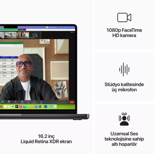 MacBook Pro 16 inc M3 Pro 12CPU 18GPU 18GB 512GB Uzay Siyahı MRW13TU/A - TEŞHİR -5