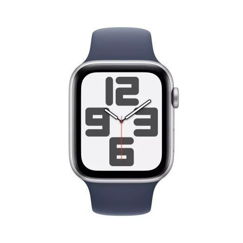 Apple Watch SE GPS + Cellular 44mm Gümüş Alüminyum Kasa Fırtına Mavisi Spor Kordon S/M MRHF3TU/A -1