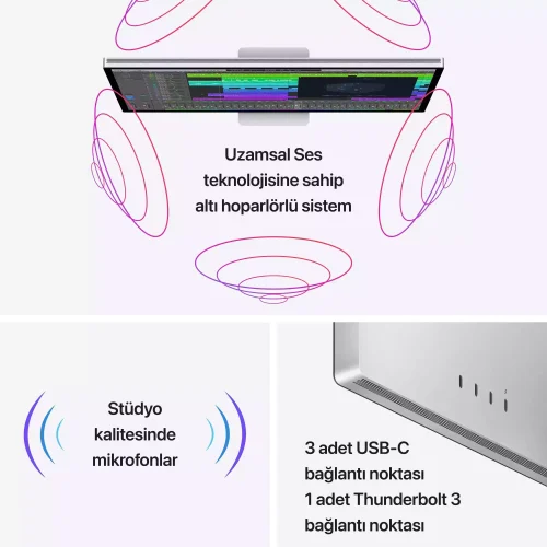 Studio Display Standart Cam Eğim ve Yükseklik Ayarlı Stand MK0Q3TU/A -9