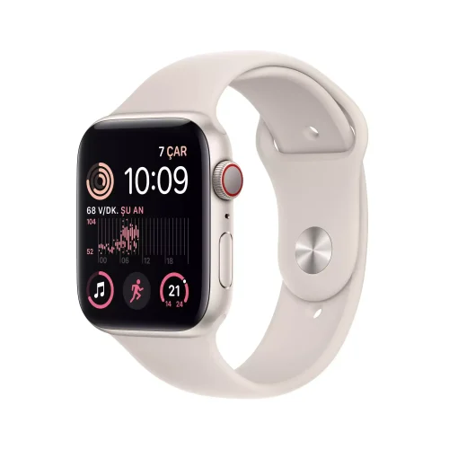 Apple Watch SE GPS + Cellular 44mm Yıldız Işığı Alüminyum Kasa - Yıldız Işığı Spor Kordon MNPT3TU/A -1