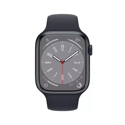 Apple Watch Series 8 GPS 45mm Gece Yarısı Alüminyum Kasa - Gece Yarısı Spor Kordon MNP13TU/A -1