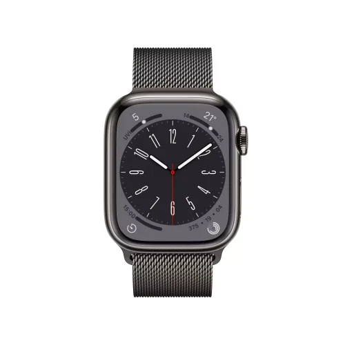 Apple Watch Series 8 GPS + Cellular 41mm Grafit Paslanmaz Çelik Kasa - Grafit Milanese Loop MNJM3TU/A -1