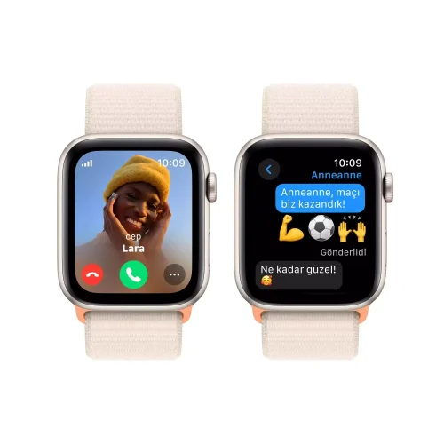 Apple Watch SE GPS + Cellular 44mm Yıldız Işığı Alüminyum Kasa Yıldız Işığı Spor Loop MRH23TU/A -3