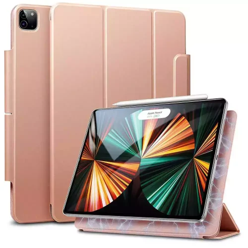 iPad Pro 12.9 (5.nesil) için ESR Pencil Bölmeli Manyetik Kılıf Rose Gold 4894240108826 -1