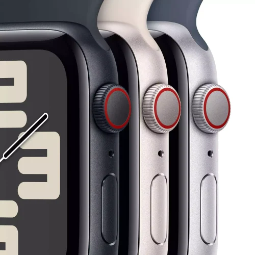 Apple Watch SE GPS + Cellular 44mm Gümüş Alüminyum Kasa Fırtına Mavisi Spor Kordon S/M MRHF3TU/A -2