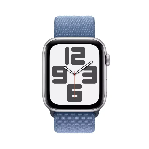 Apple Watch SE GPS 44mm Gümüş Alüminyum Kasa Buz Mavisi Spor Loop MREF3TU/A -1