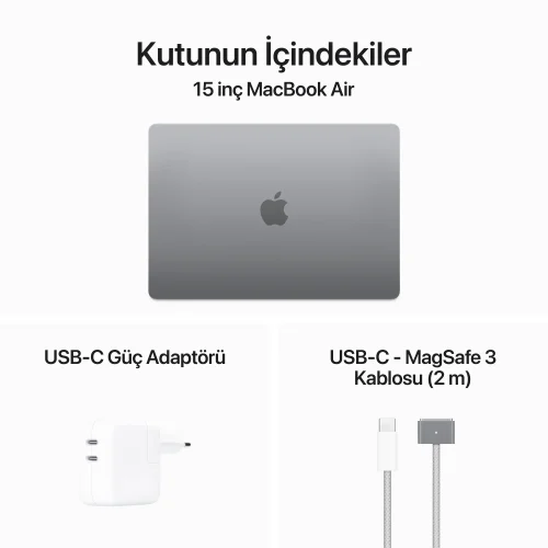 MacBook Air 15 inc M3 8CPU 10GPU 8GB 512GB Uzay Grisi MRYN3TU/A -9