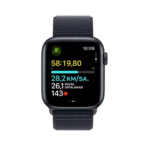 Apple Watch SE GPS 44mm Gece Yarısı Alüminyum Kasa Gece Yarısı Spor Loop MREA3TU/A -2