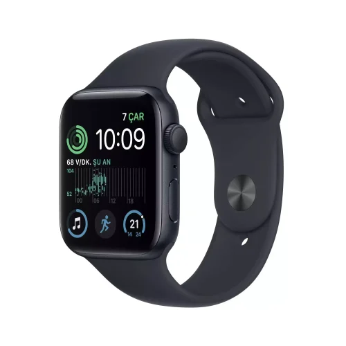 Apple Watch SE GPS 44mm Gece Yarısı Alüminyum Kasa - Gece Yarısı Spor Kordon MNK03TU/A -1