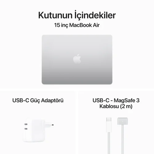 MacBook Air 15 inc M3 8CPU 10GPU 16GB 512GB Gümüş MXD23TU/A -9