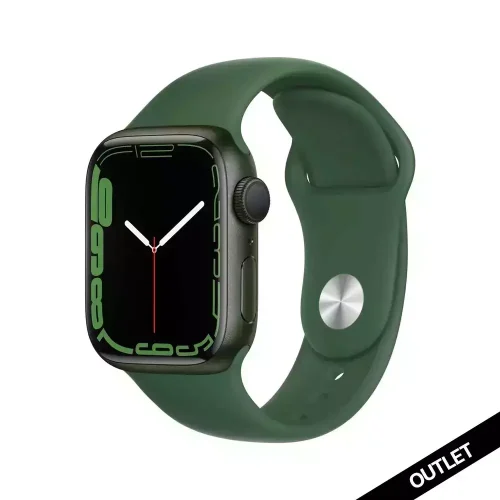 Apple Watch Series 7 GPS 41mm Yeşil Alüminyum Kasa - Yonca Spor Kordon MKN03TU/A-Teşhir -1