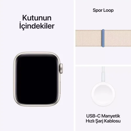 Apple Watch SE GPS + Cellular 40mm Yıldız Işığı Alüminyum Kasa Yıldız Işığı Spor Loop MRG43TU/A -5