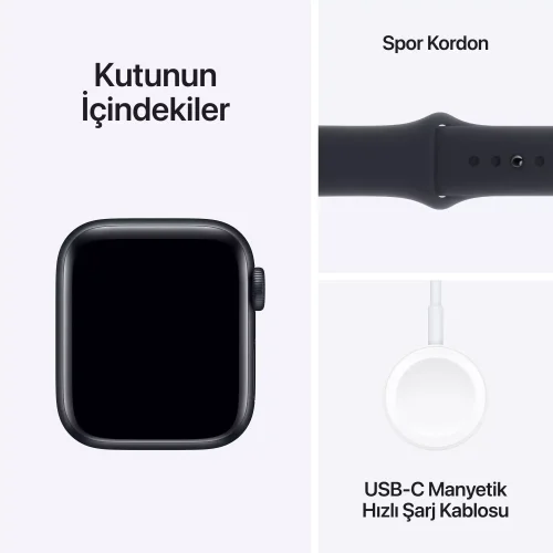 Apple Watch SE GPS + Cellular 40mm Gece Yarısı Alüminyum Kasa Gece Yarısı Spor Kordon S/M MRG73TU/A -6