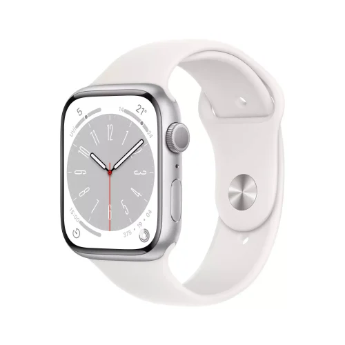 Apple Watch Series 8 GPS 45mm Gümüş Alüminyum Kasa - Beyaz Spor Kordon  MP6N3TU/A-Teşhir -4