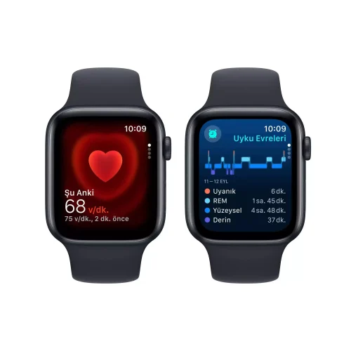 Apple Watch SE GPS + Cellular 44mm Gece Yarısı Alüminyum Kasa Gece Yarısı Spor Kordon M/L MRH83TU/A -4