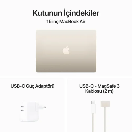 MacBook Air 15 inc M3 8CPU 10GPU 8GB 512GB Yıldız Işığı MRYT3TU/A -9