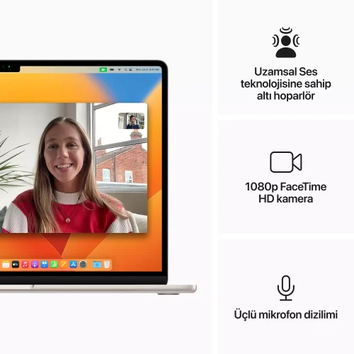 MacBook Air 15.3 inc M2 8CPU 10GPU 8GB 512GB Yıldız Işığı MQKV3TU/A -5