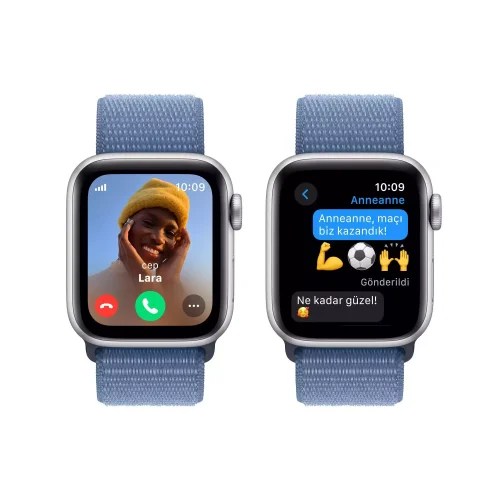 Apple Watch SE GPS + Cellular 40mm Gümüş Alüminyum Kasa Buz Mavisi Spor Loop MRGQ3TU/A -3