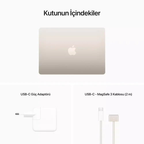 MacBook Air 13.6 inc M2 8CPU 8GPU 8GB 256GB Yıldız Işığı MLY13TU/A -11