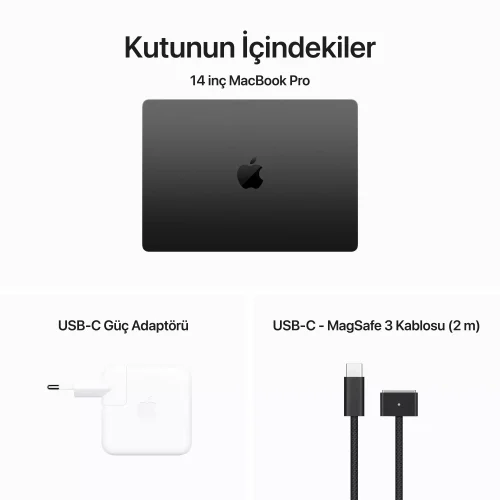 MacBook Pro 14 inc M3 Max 14CPU 30GPU 36GB 1TB Uzay Siyahı MRX53TU/A -10